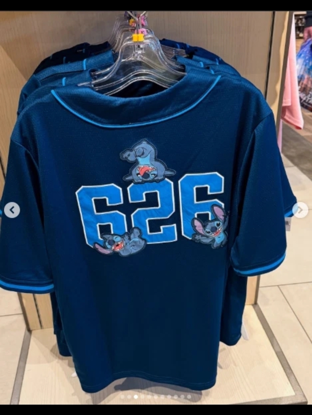 Disney Parks Blue Stitch Baseball Jersey Adult Large - Picture 2 of 9